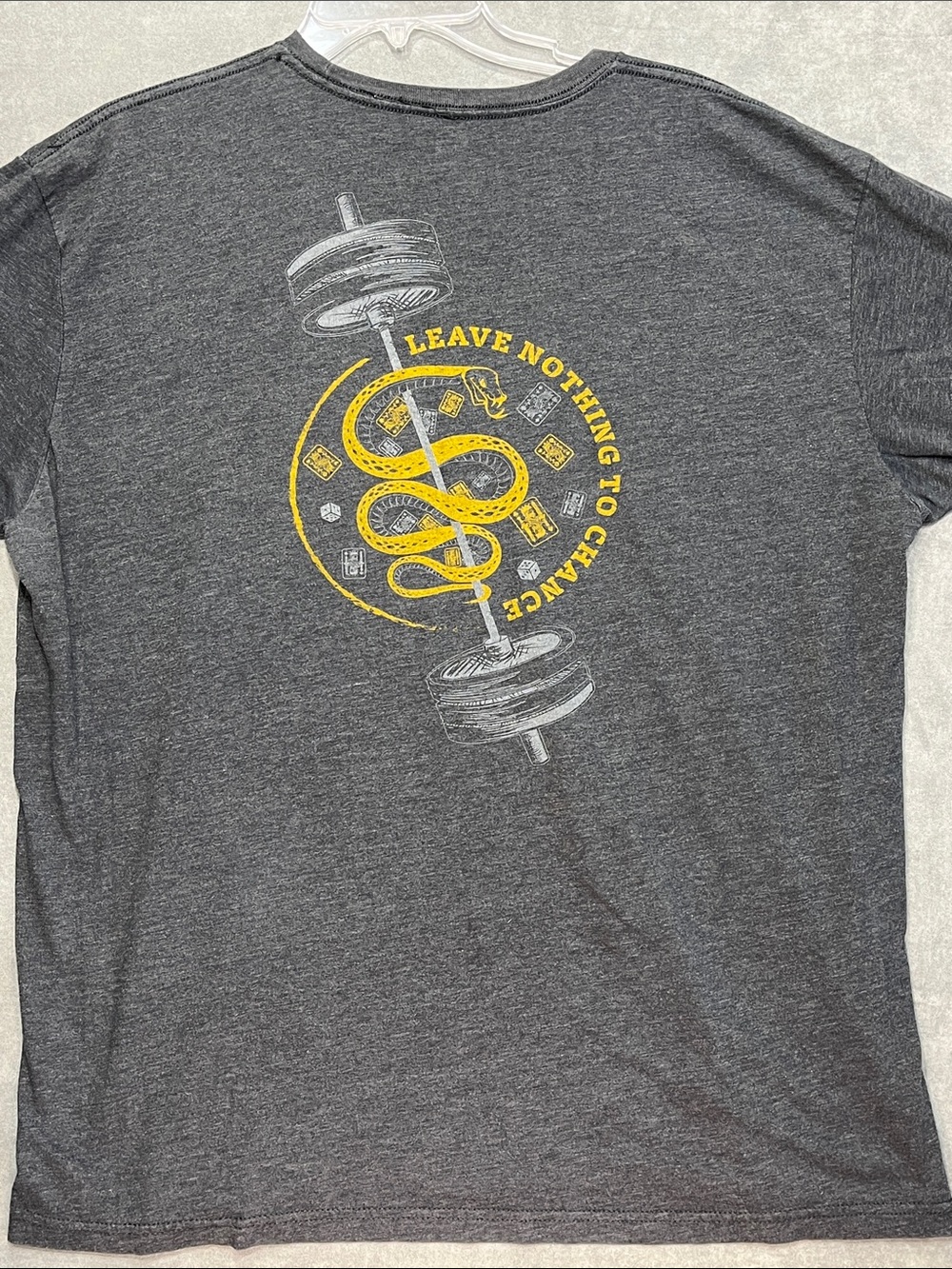 The Lift Box 2XL Leave Nothing to Chance Snake Barbell Gym T-Shirt XXL